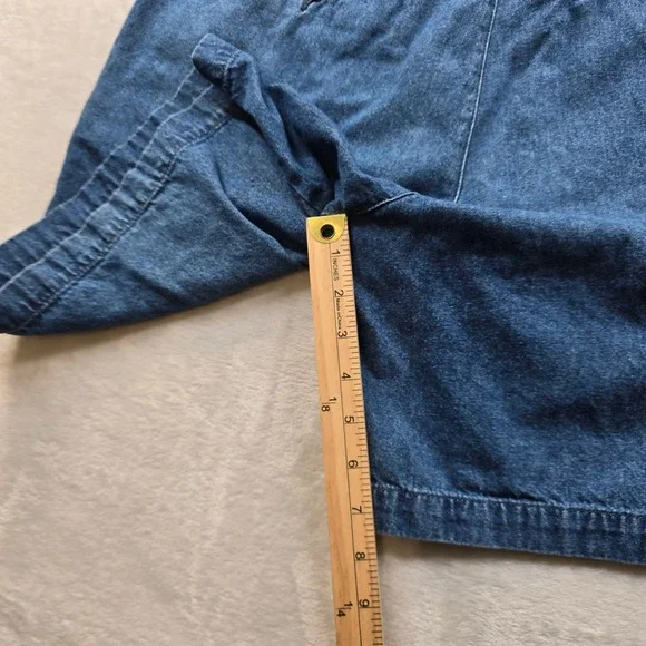 Croft & Barrow Denim Shorts Mens 36 Blue Jean Cotton Pleated Casual Relaxed Fit - Picture 6 of 7